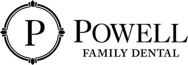 dentist office logo for powell family dental in powell wyoming